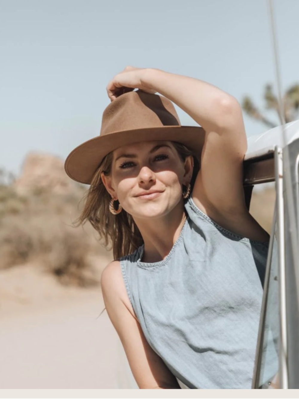 Will + Bear Calloway Tan | Brown Widebrim Fedora in Tan Wool